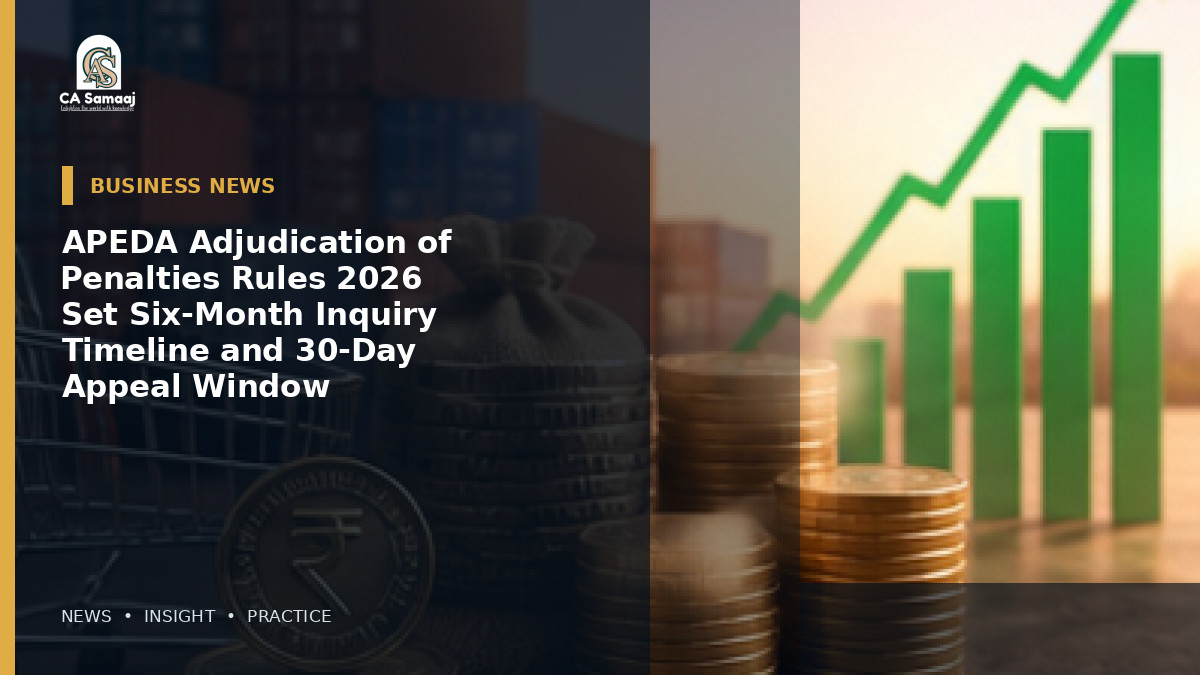 APEDA Adjudication of Penalties Rules 2026 Set Six-Month Inquiry Timeline and 30-Day Appeal Window