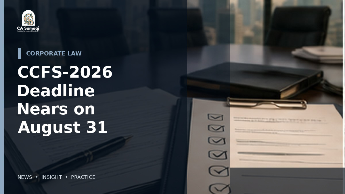 CCFS-2026 Deadline Nears on August 31