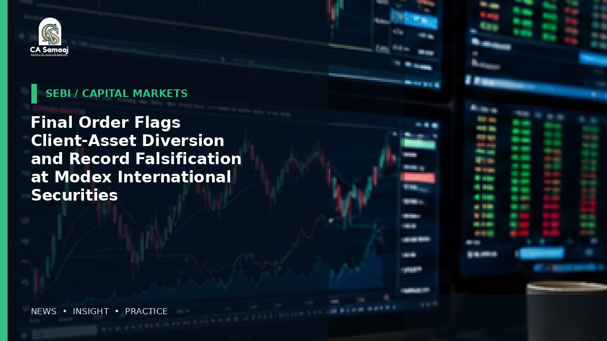 Final Order Flags Client-Asset Diversion and Record Falsification at Modex International Securities
