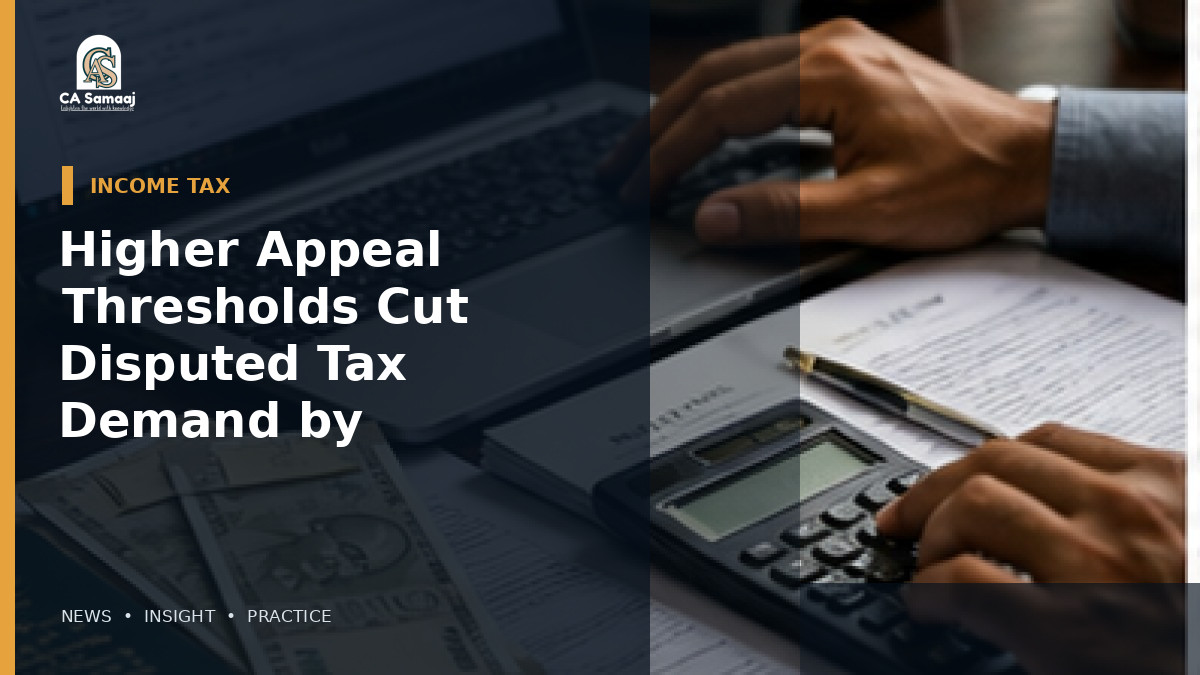 Higher Appeal Thresholds Cut Disputed Tax Demand by ₹16,688.68 Crore