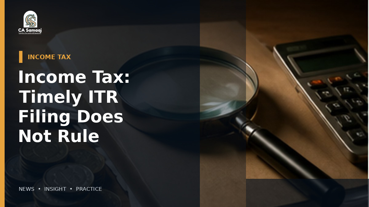 Income Tax: Timely ITR Filing Does Not Rule Out a Tax Notice