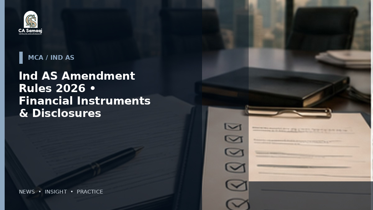 MCA: Notifies Ind AS Amendment Rules 2026, Revising Financial Instruments, Green-Power Contracts and Disclosures