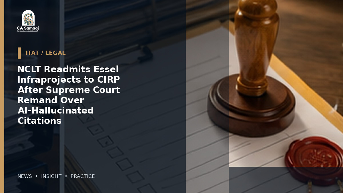 NCLT Readmits Essel Infraprojects to CIRP After Supreme Court Remand Over AI-Hallucinated Citations