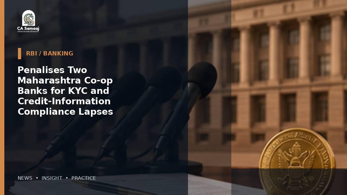 Penalises Two Maharashtra Co-op Banks for KYC and Credit-Information Compliance Lapses