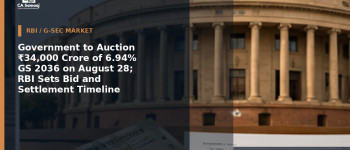 Government to Auction ₹34,000 Crore of 6.94% GS 2036 on August 28; RBI Sets Bid and Settlement Timeline