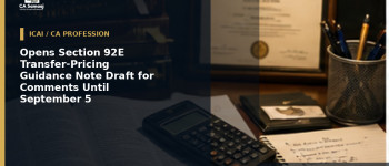 Opens Section 92E Transfer-Pricing Guidance Note Draft for Comments Until September 5