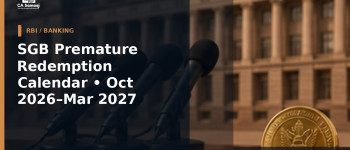 SGB Premature Redemption Calendar • Oct 2026–Mar 2027